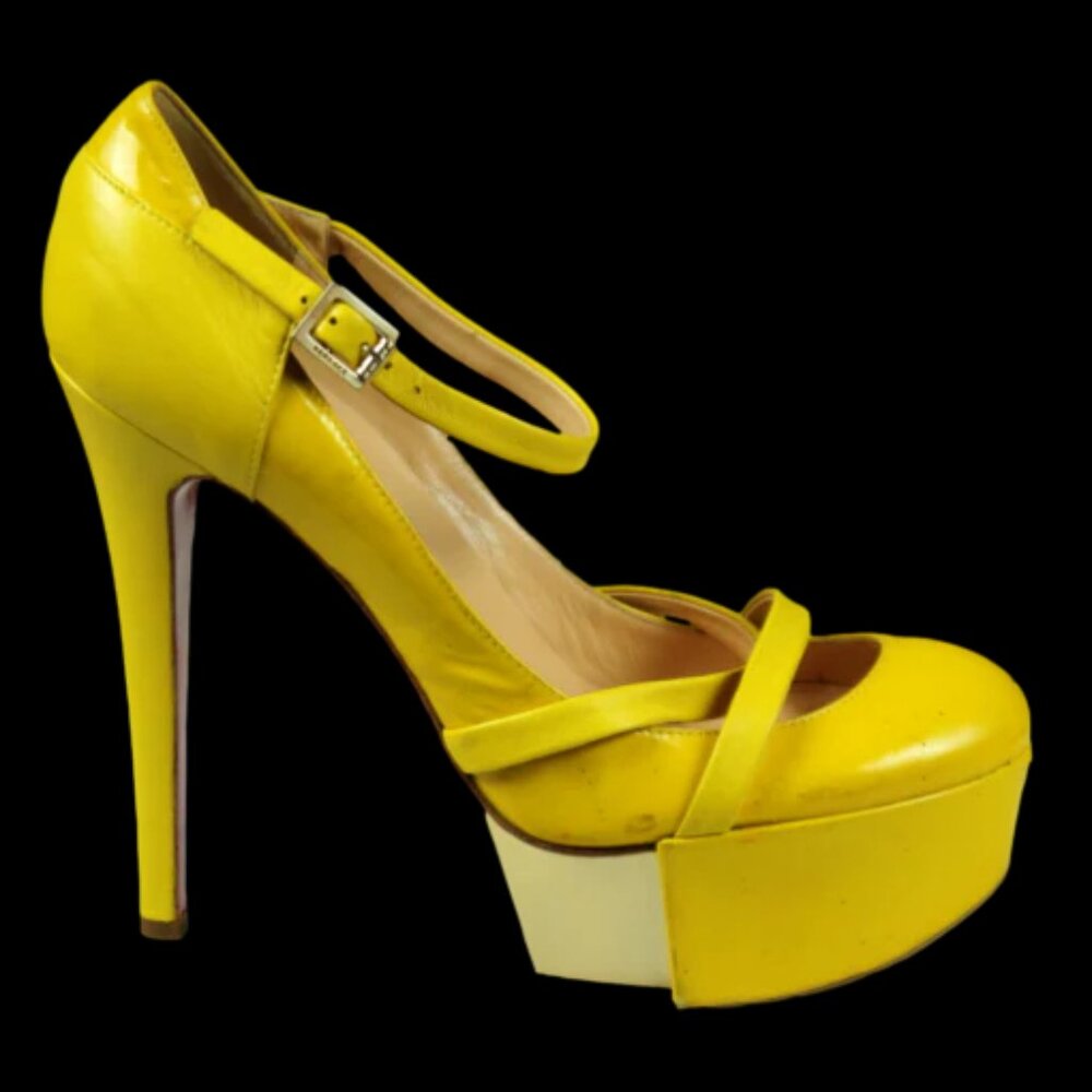 VERSACE Leather Platform Heel